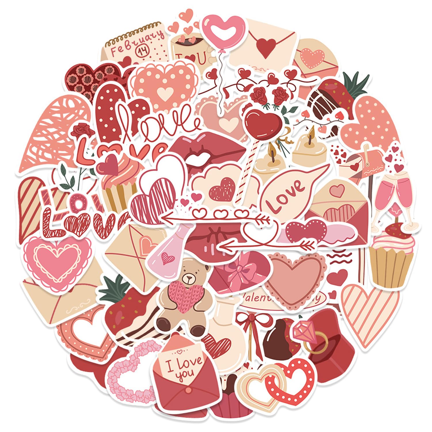 Memofynd Color 116 Romantic Stickers, Creative Graffiti Stickers, Cute Stickers, Can Be Used To Decorate Luggage, Scooters, And Guitars
