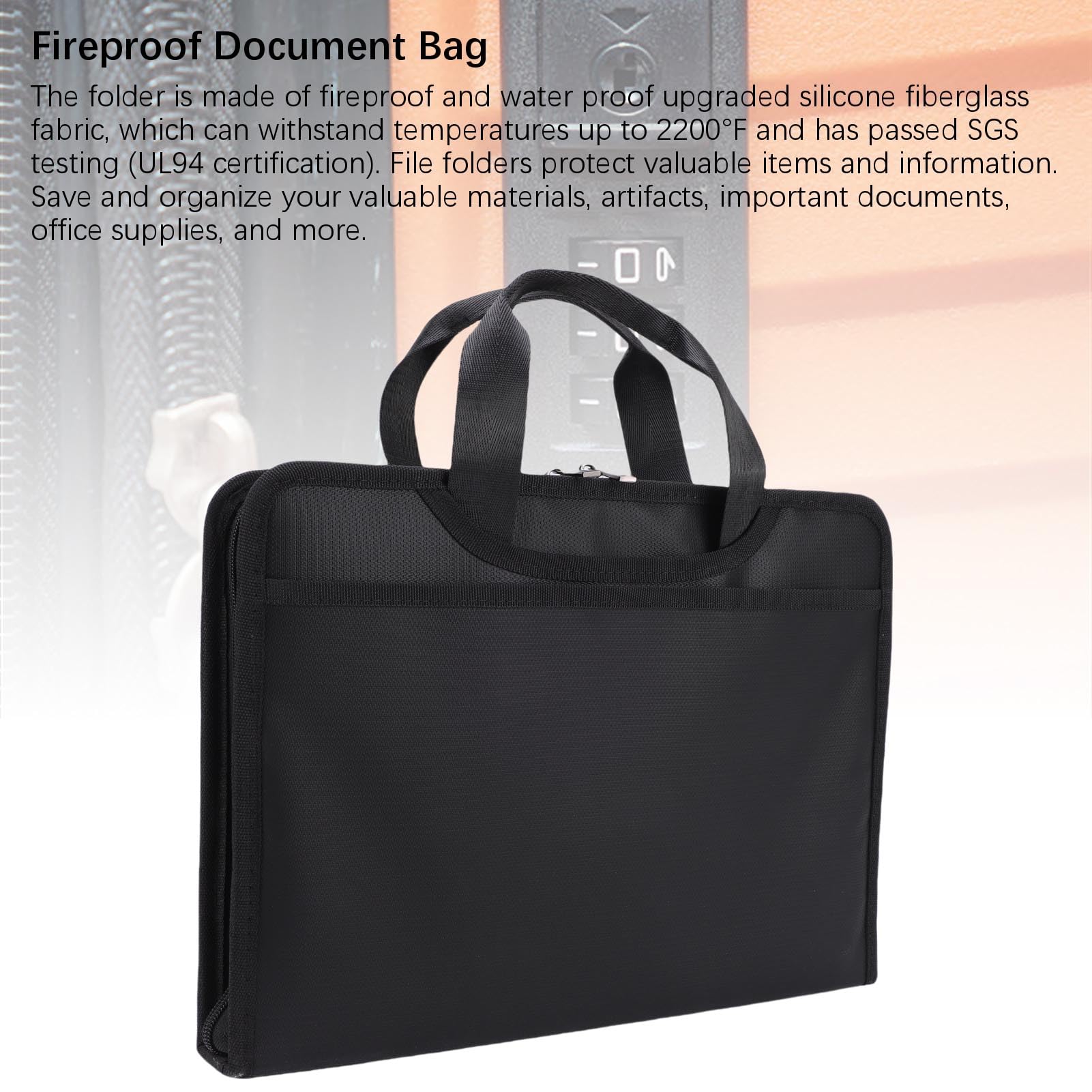 Organizer per Documenti a Fisarmonica Ignifugo, Design Multitasche con Custodia, Organizer per Documenti Ignifugo per Viaggi in Ufficio a Casa