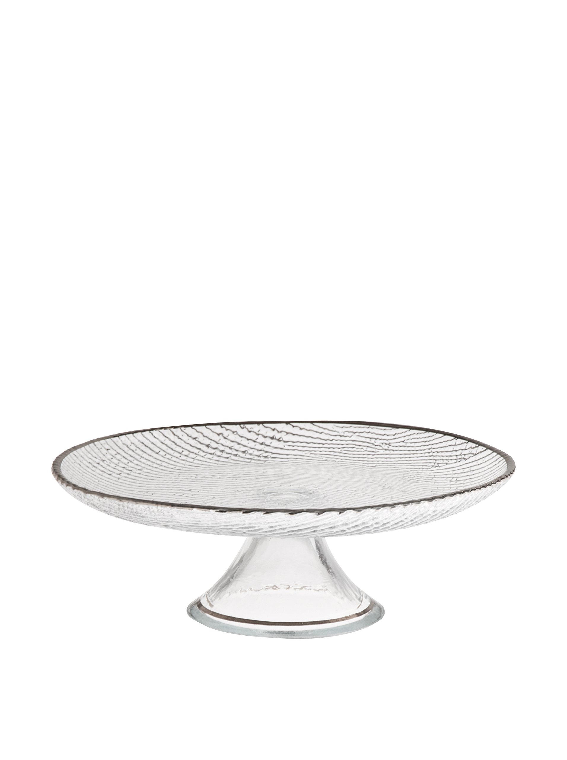 Présentoir à gâteau Excelsa Platinum en verre avec bord argenté élégant pour grandes tables