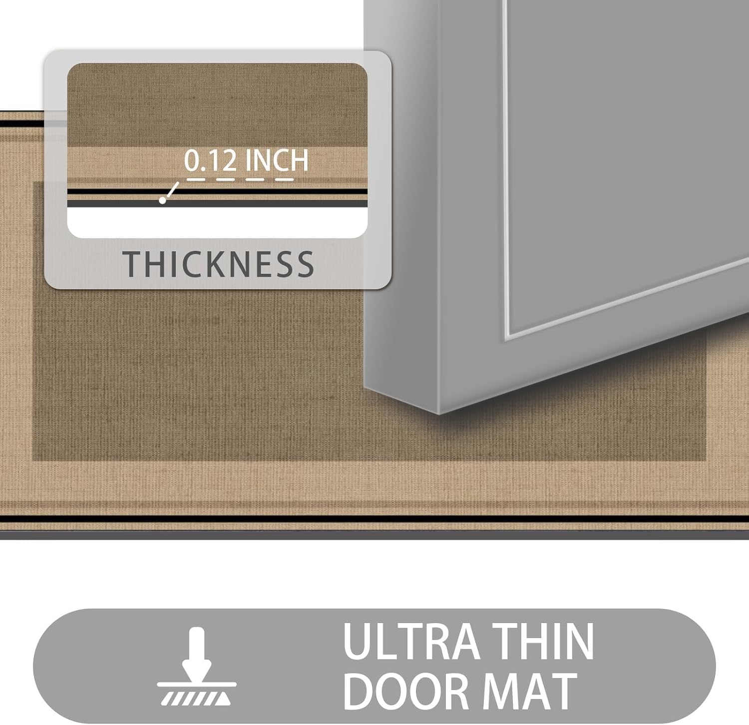 Ultra Thin Door Mat Indoor Entrance, 1/10 in Thin Door Mats for Inside Entry, Non-Slip Rubber Backing Washable Doormat, Fade Resistant, Absorbent, Low Profile Dirt Trapper, 35"X24" Desert Mirage 2' x 2'11" (Rectangular)
