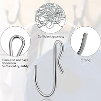 Vista 3 de Funrous Ganchos de metal en forma de S, ganchos de acero inoxidable, adecuados para interiores y exteriores, baño, luces de cocina, ganchos