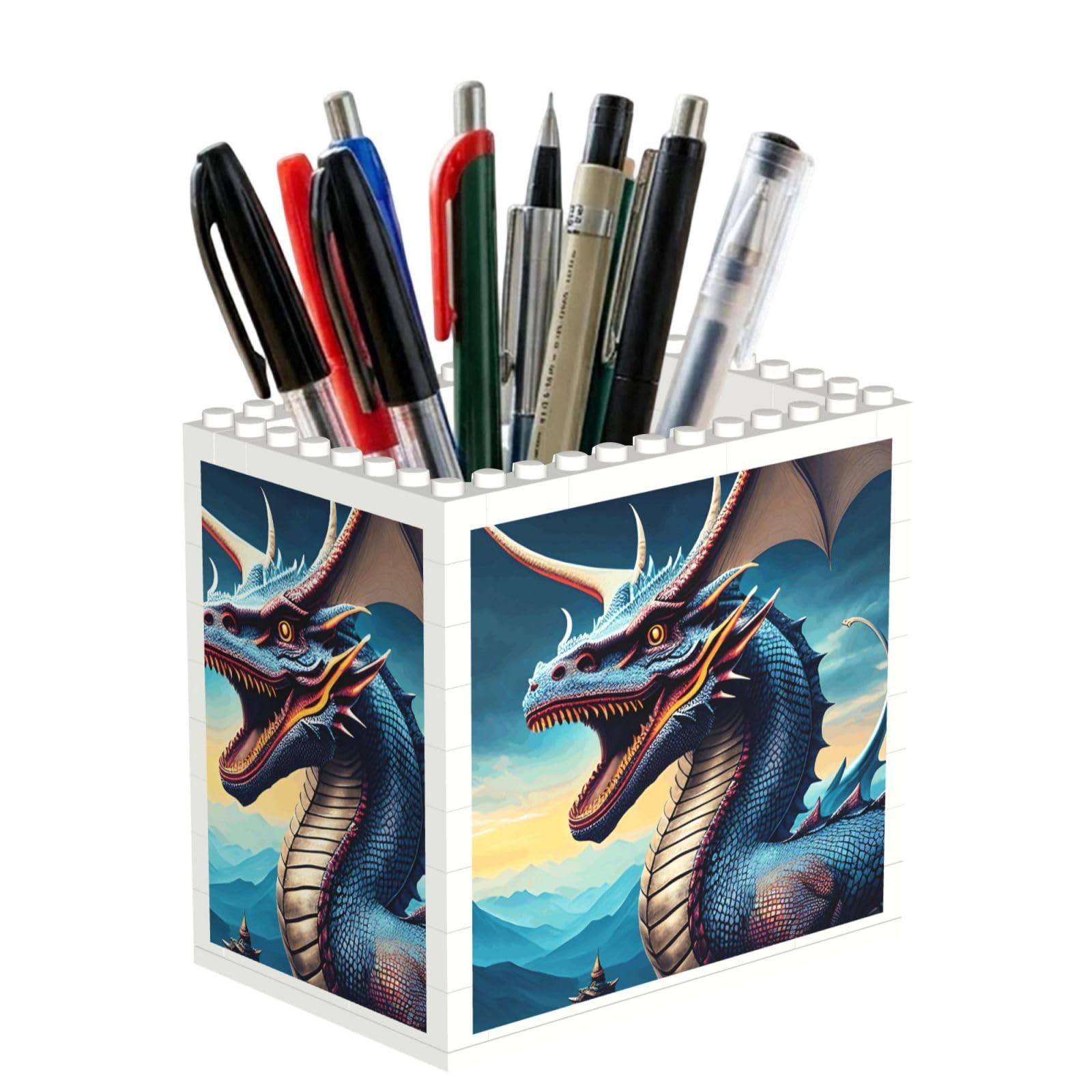 SXZVVBN Roaring Dragon Building Block Desk Tidy ABS Organiser
