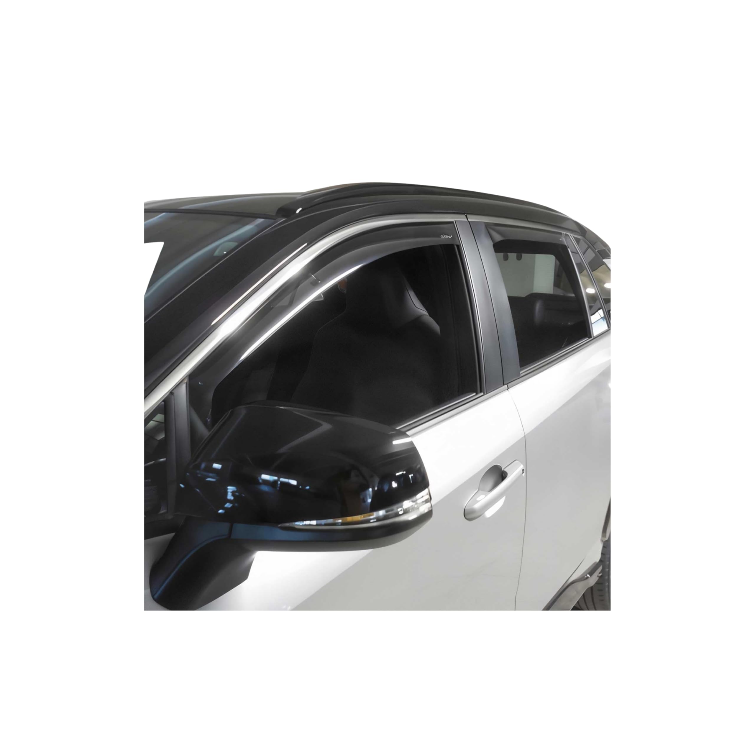 OMAC Lot de 4 déflecteurs d'air et de pluie compatibles avec Toyota RAV4 2019-2023 Noir