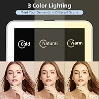 Vista 61 de FUNTOUCH - Espejo de maquillaje de viaje, recargable, con 72 luces LED, portátil, 3 modos de iluminación, pantalla táctil regulable, de tocador