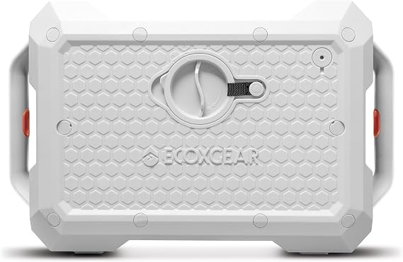 ECOXGEAR Defender: Outdoor Portable Bluetooth Speaker, 121dB Massive Sound, Waterproof and Drop Proof, with LED Party Lights, Pair up to 100, 25+ Hours Playtime (Whitewater)