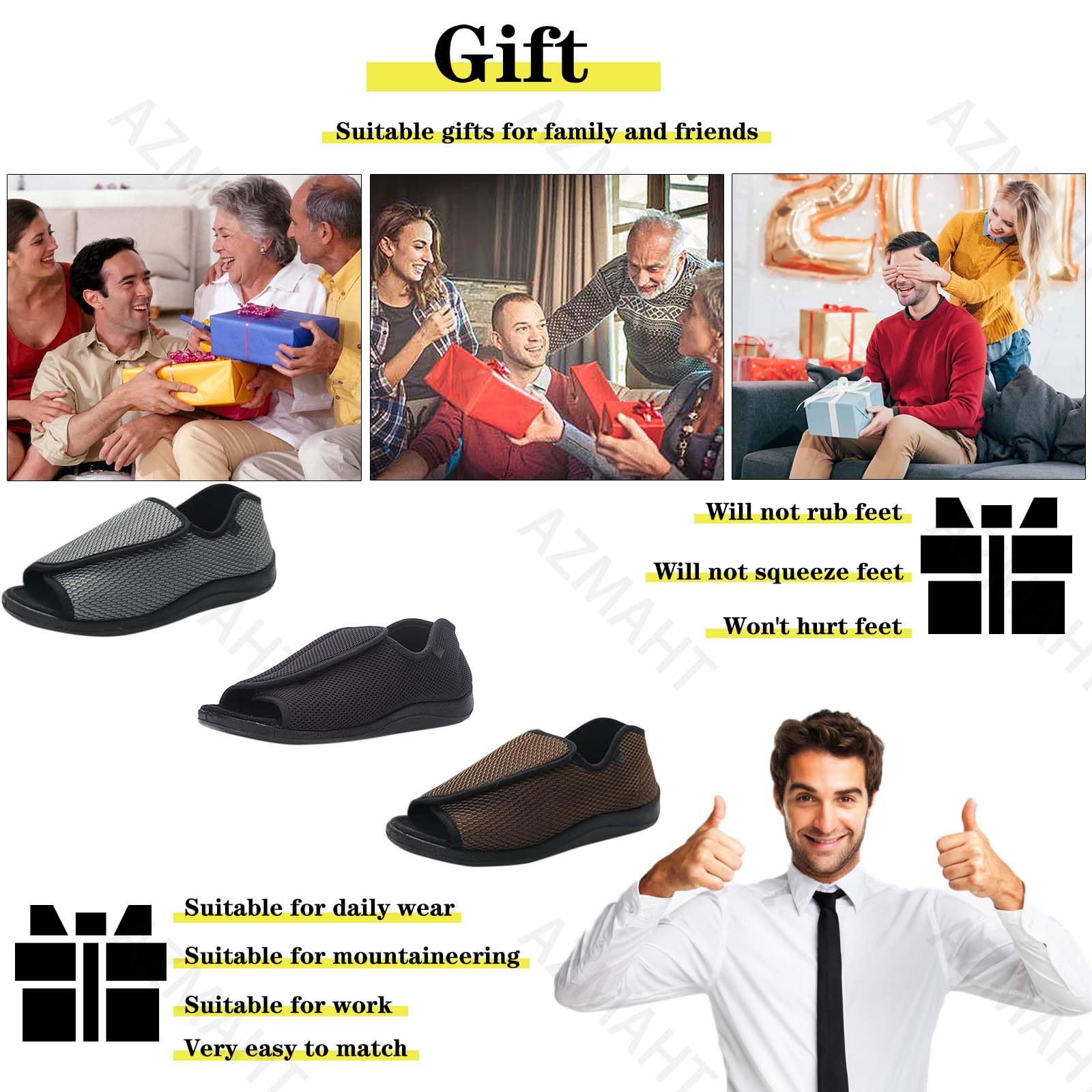Scarpe sanitarie Uomo Scarpe Ortopediche Donna Scarpa da Passeggio da Donna Ortopedica e gonfia Scarpe sanitarie Uomo Traspiranti Scarpe da Passeggio in Rete Traspirante,Grigio,42.5EU