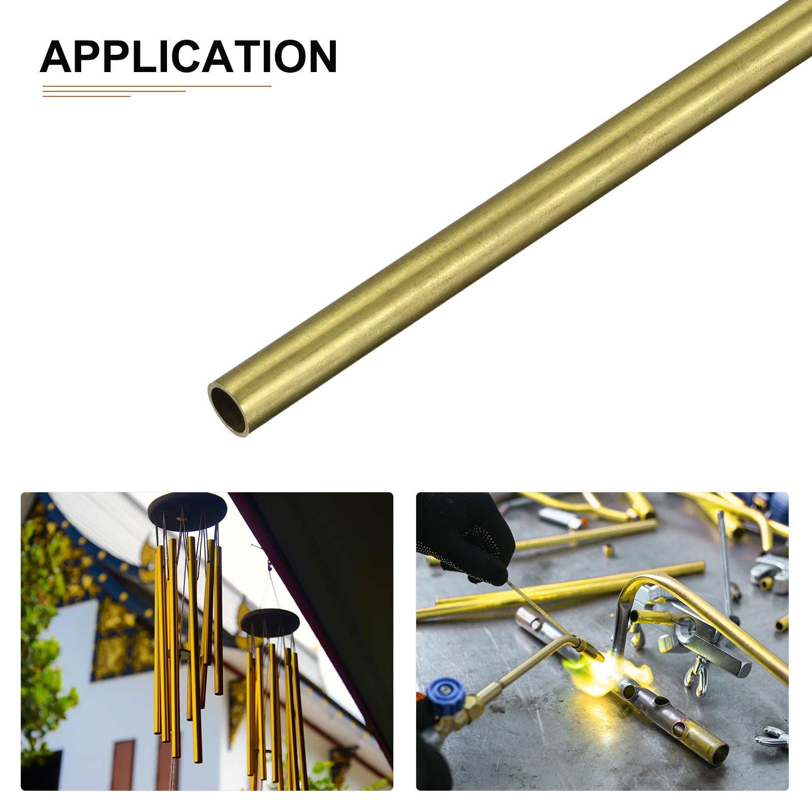 Ottone Tubo 6mm x 0.5mm x 200mm 2pz Rotondo Metallo Tubazione