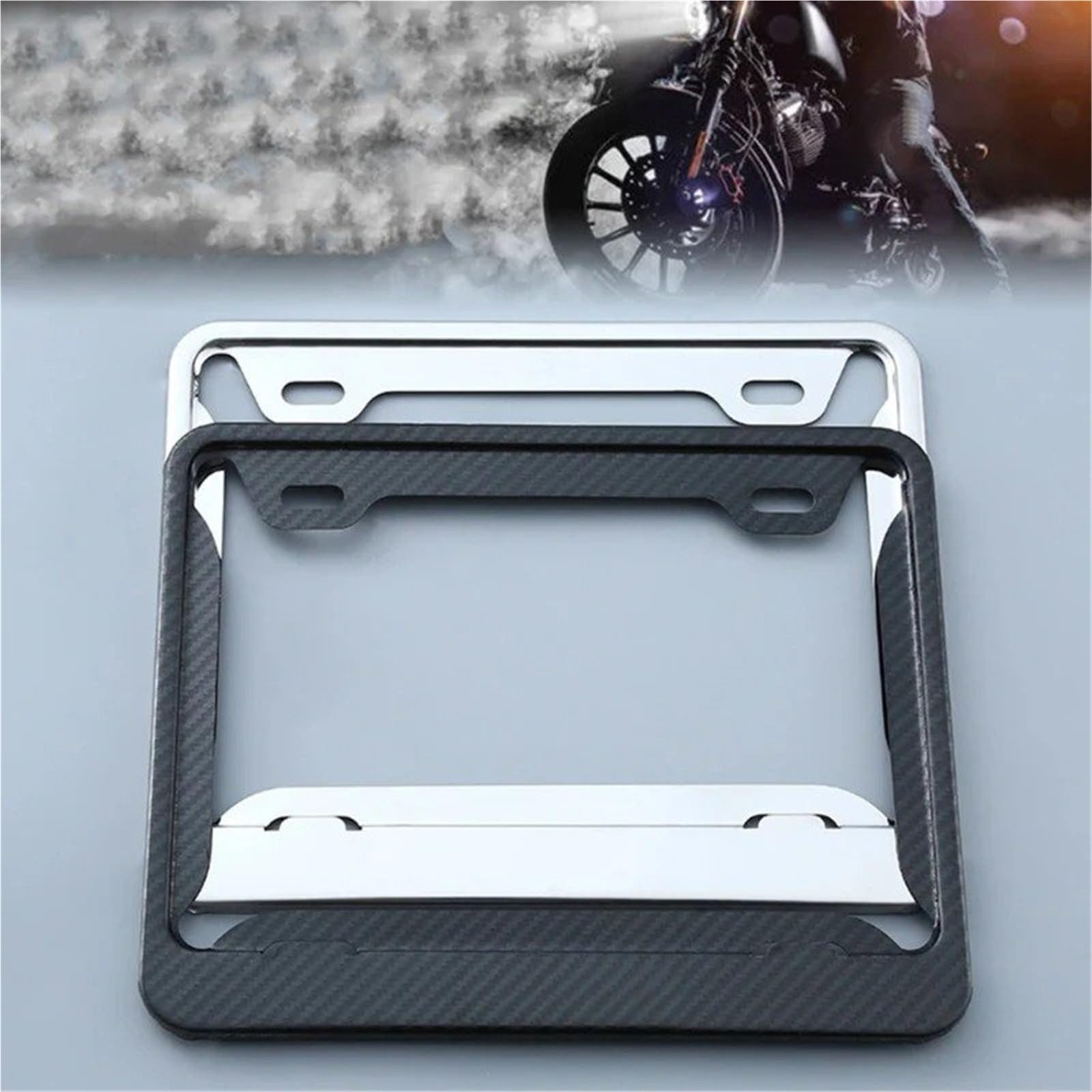 portatarga Moto Supporto Per Protezioni Coperchio Targa Per Telaio Auto Compatibile Per Moto Europee Universali(Carbon fiber pattern)