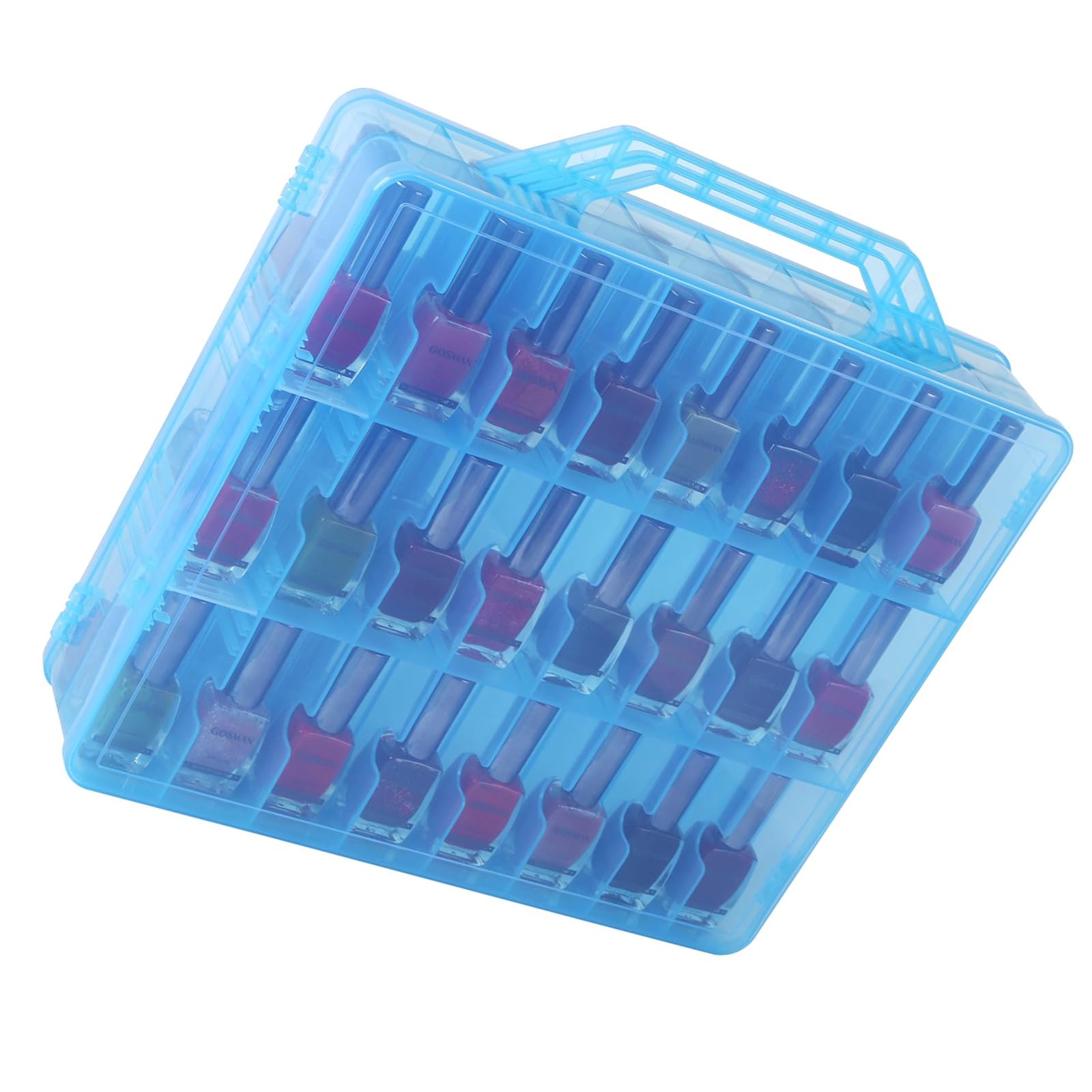 Tsophreniq Portable Sturdy Storage Container with 48 Grids for Organizing Cosmetics Toy and Easy Homes Use Portable Case
