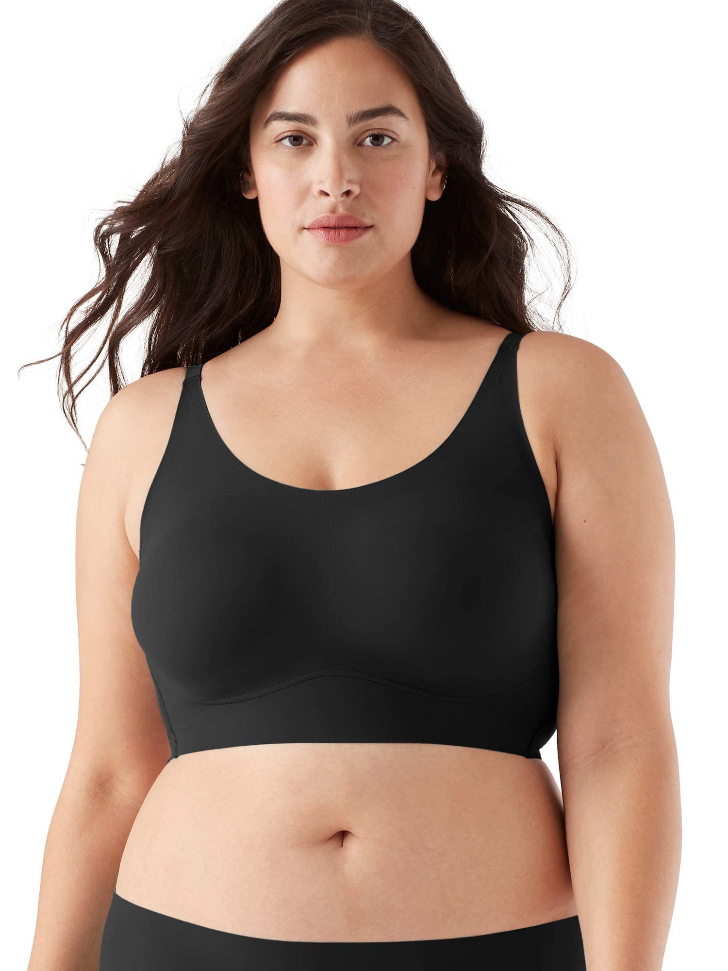 True & Co Women's True Body Lift Mesh Scoop Neck Convertible Bra (Large) 36-38DD/DDD Black Mesh