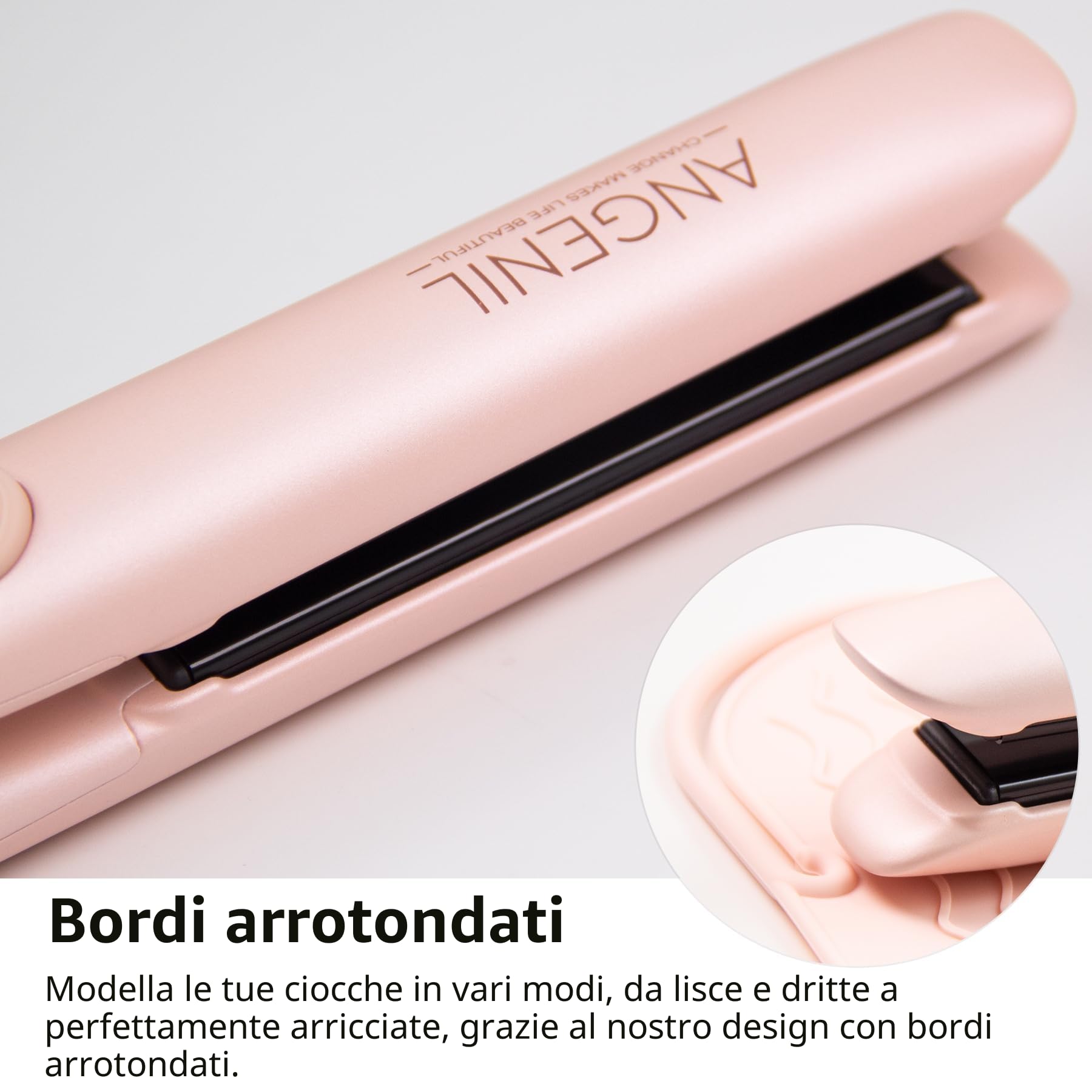 ANGENIL Piastra per Capelli Pro Titanium, Piastra per Capelli a Doppio Voltaggio e Ferro Arricciacapelli 2 in 1,