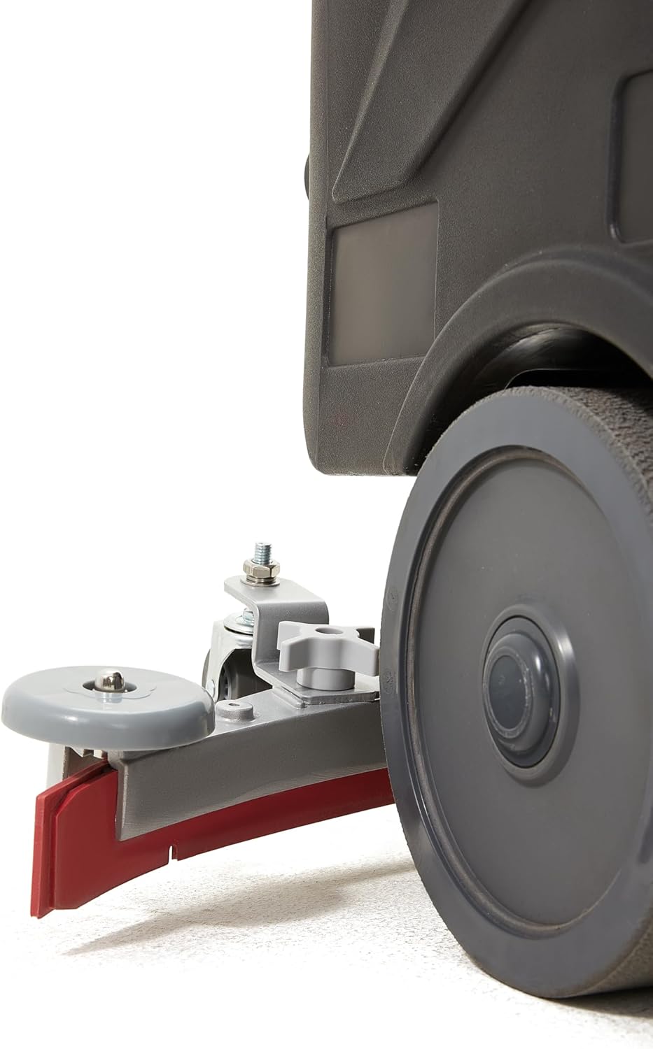 Close-up of the squeegee assembly and wheel