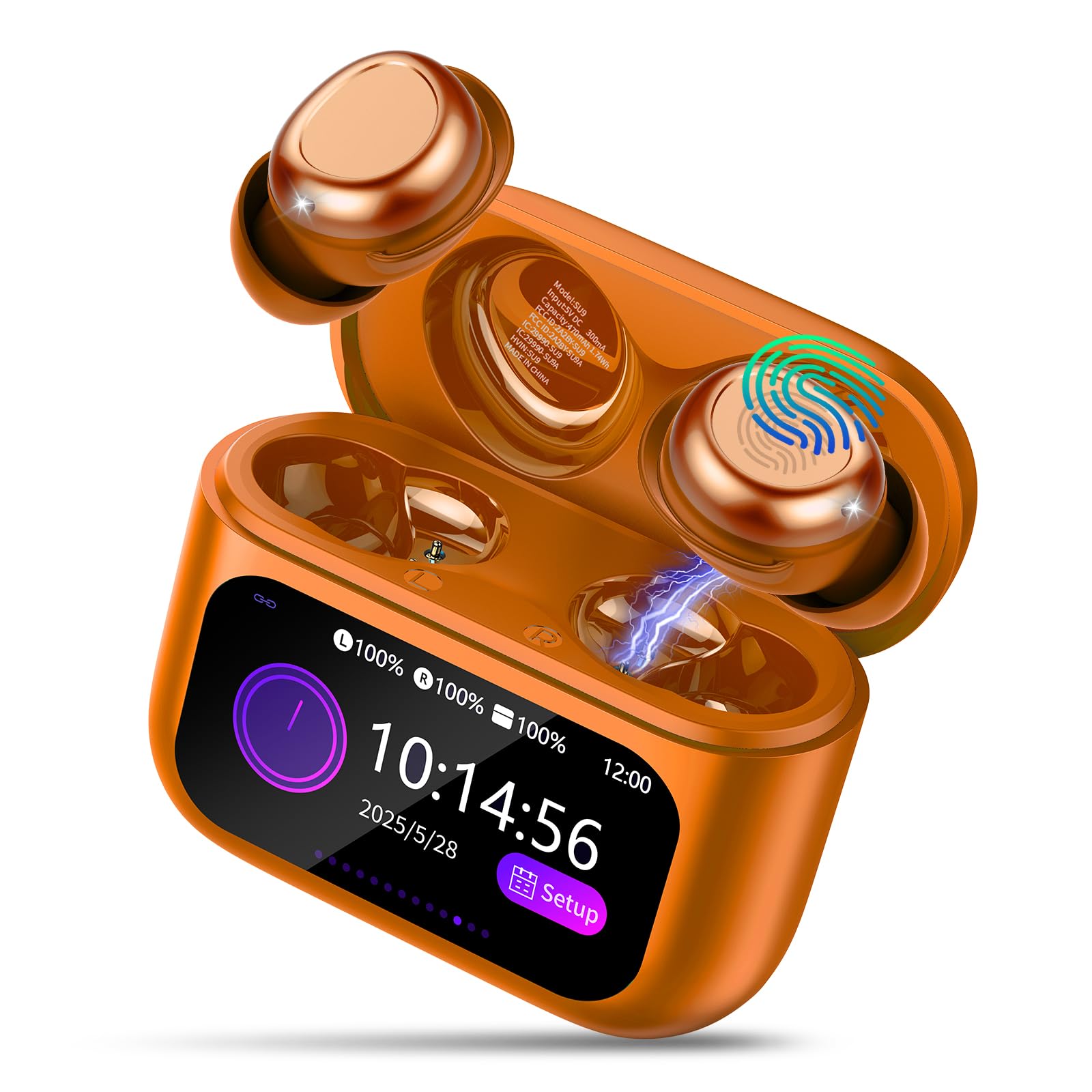 ZYHKON Sleep Earbuds, Cuffie leggere per dormire, mini cuffie Bluetooth in-ear, design piccolo per chi dorme di lato, Arancione chiaro