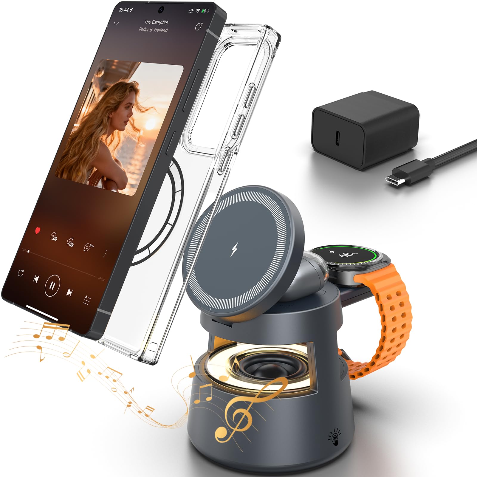 carica 5 in 1 magnetic charger station compatible s25 ultra