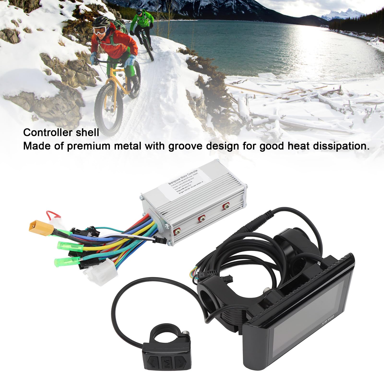 Generic Controller da Ciclismo Senza Spazzole Resistente All'acqua e Display LCD a Colori per Pendolari e Appassionati di Ciclismo