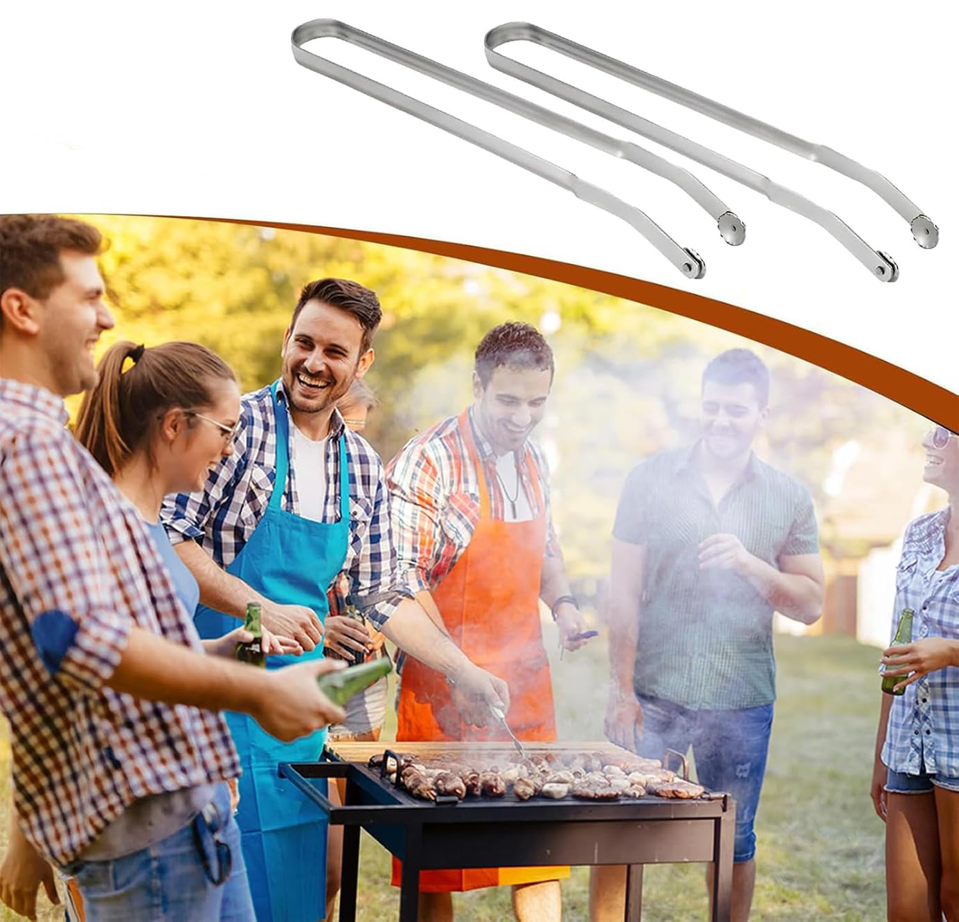 Pince Barbecue à Roulette,2 Pièce Pince a Barbecue,Ustensiles Barbecue,Pince Barbecue Longue,Pour le Tournage des Saucisses,Isolation Thermique,Pince Barbecue Roulette