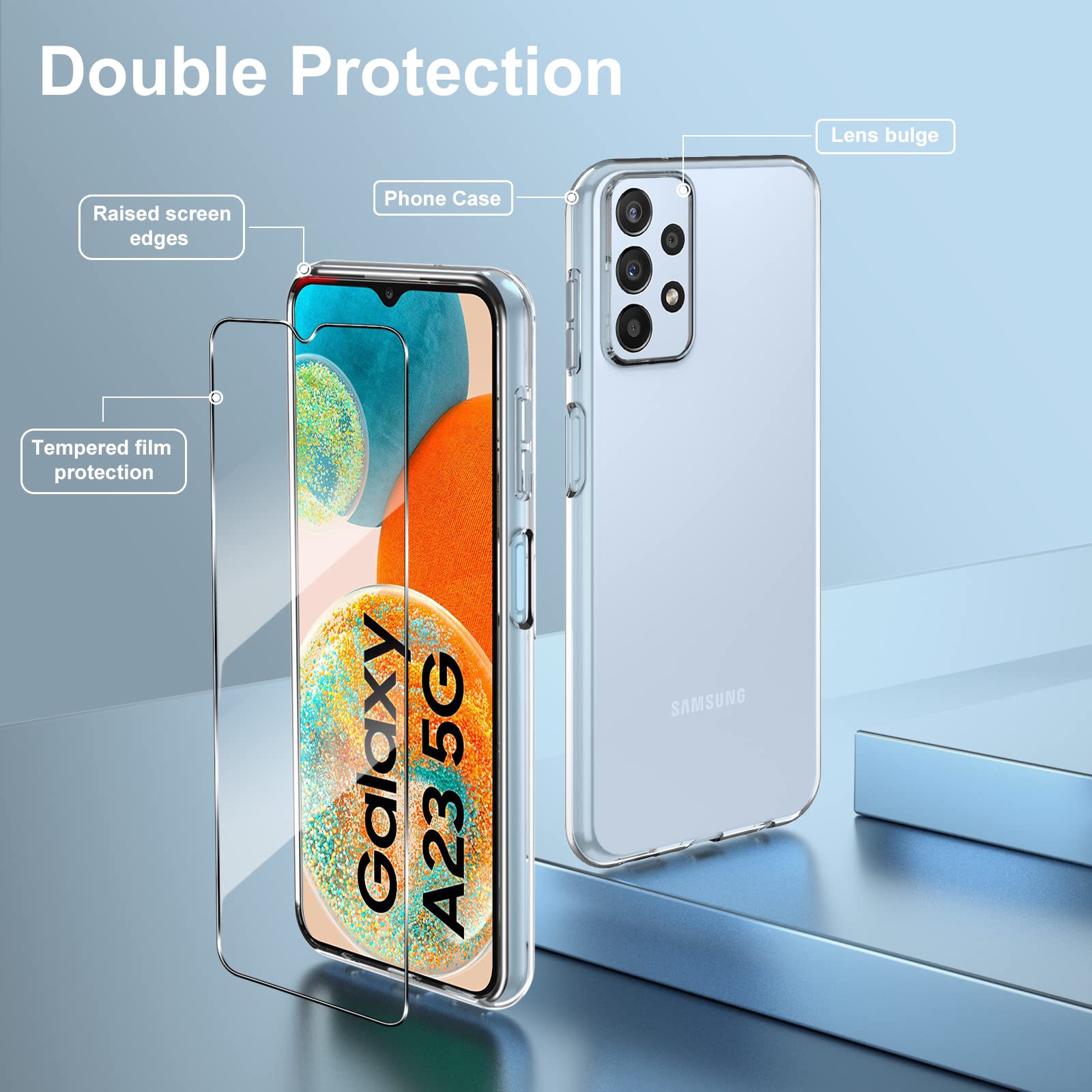 Max Power Digital Cover per Xiaomi Redmi Note 12 Pro Plus 5G Silicone Trasparente Housing Antiurto Doppio Lato 360 Gradi Doppio Strato Anteriore e Posteriore Custodia Protettiva Case