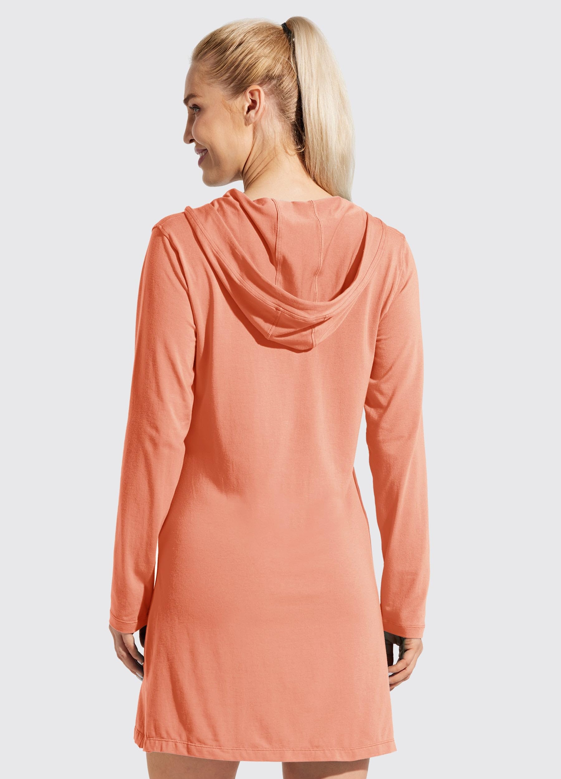 Willit Sudadera ligera con capucha para mujer, con protección solar UPF 50+, de manga larga, para senderismo, pesca, al aire libre