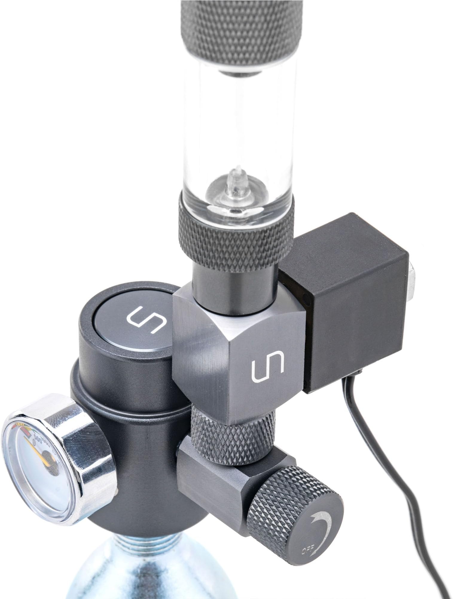 Ultum Nature Systems Micro CO2 Regulator Kit - CO2 Kit for Nano Freshwater Planted Aquariums, Minimal Aesthetic CO2 System w/Bubble Counter for Disposable CO2 Cartridges - Regulator Kit