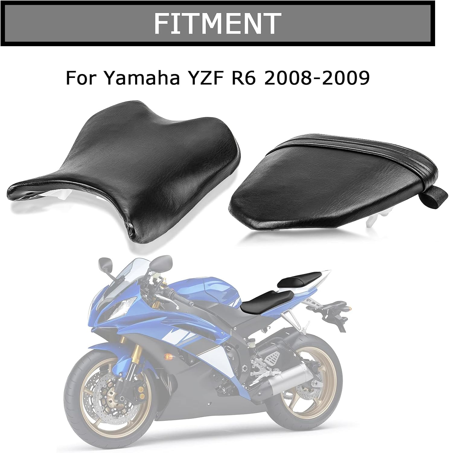Buу 1 gеt 1 🔥 Front Rider Driver Rear Passenger Seat Pillion Cushion For Yamaha YZF R6 2008-2016