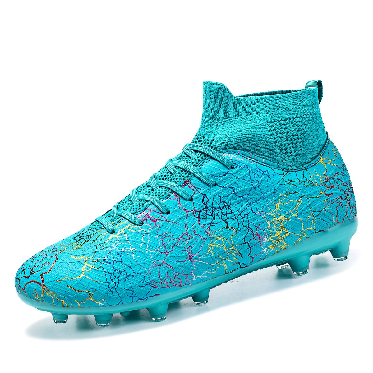 Amazon | [ZKGK] サッカースパイク 黒 白 メンズ ハイカット サッカー