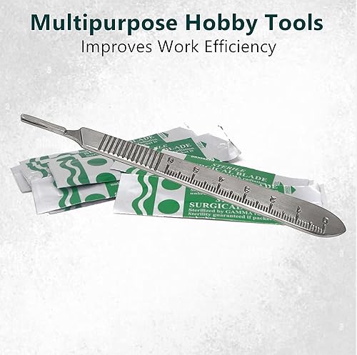 Miniatura 7 de 1 CUCHILLO DE ESCALPEL DE ACERO INOXIDABLE #3 CON 20 ESTRELLAS QUIRÚRGICAS ESTRELLAS #10 & #11 (MARCA HTI)