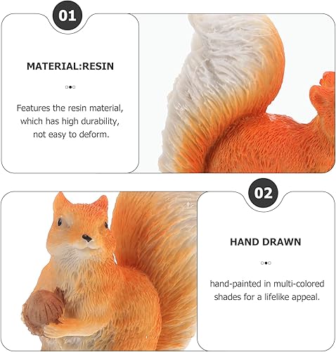 Miniatura 4 de ibasenice Estatuas de ardilla mini estatua de animales de ardilla en miniatura de resina escultura de ardilla para tartas, micro paisaje, bonsái,