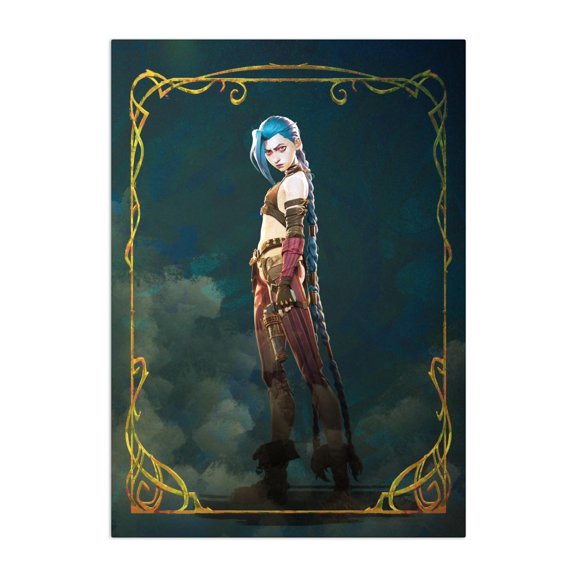 Displate Póster de Arcano de Metal, Arcano, Arcano Decorativo, Arcano, Arcano, Merchandising League of Legends, Póster de Jinx, 32 x 45 cm