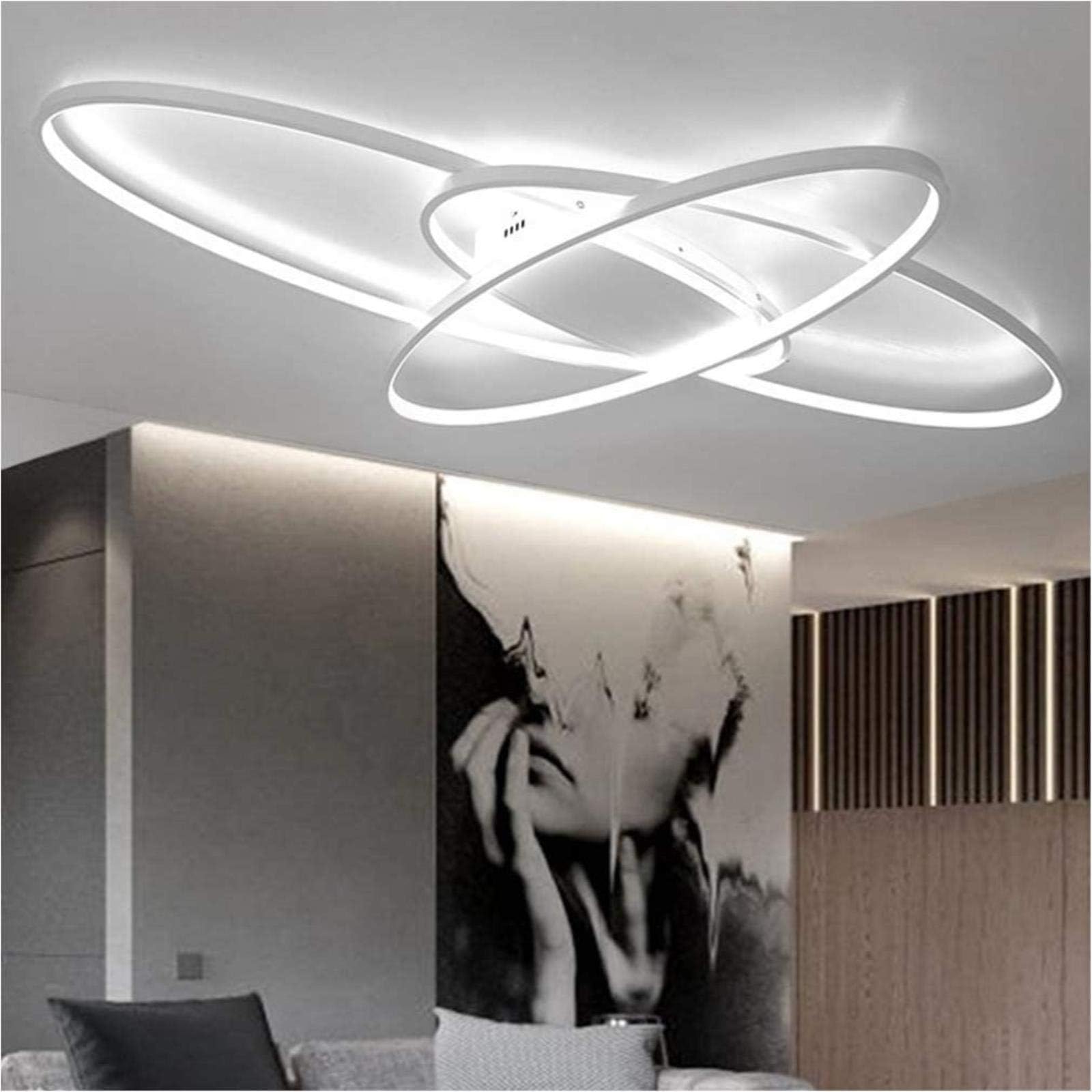 Luces de techo LED para sala de estar modernas, montaje empotrado en el techo regulable con control remoto para dormitorio, comedor, lámpara de cocina, color blanco