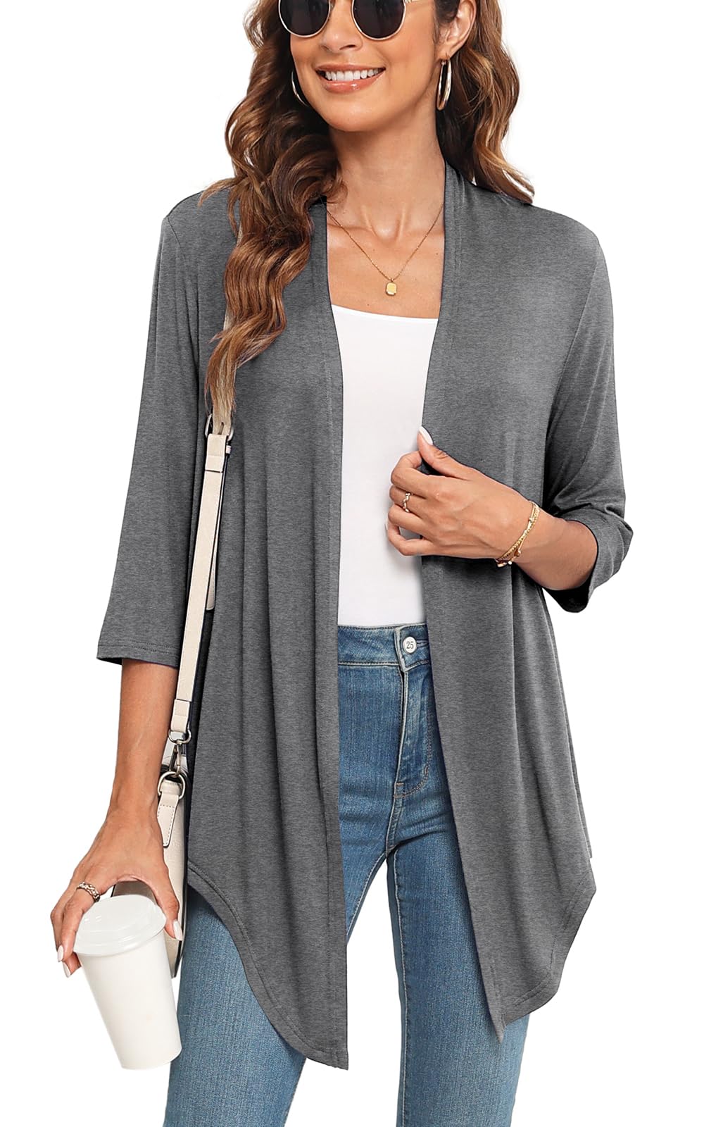 Veryoung Women's 2026 Casual Short Sleeve Cardigan Front Tie Lightweight Summer Casual Open Front Cardigans