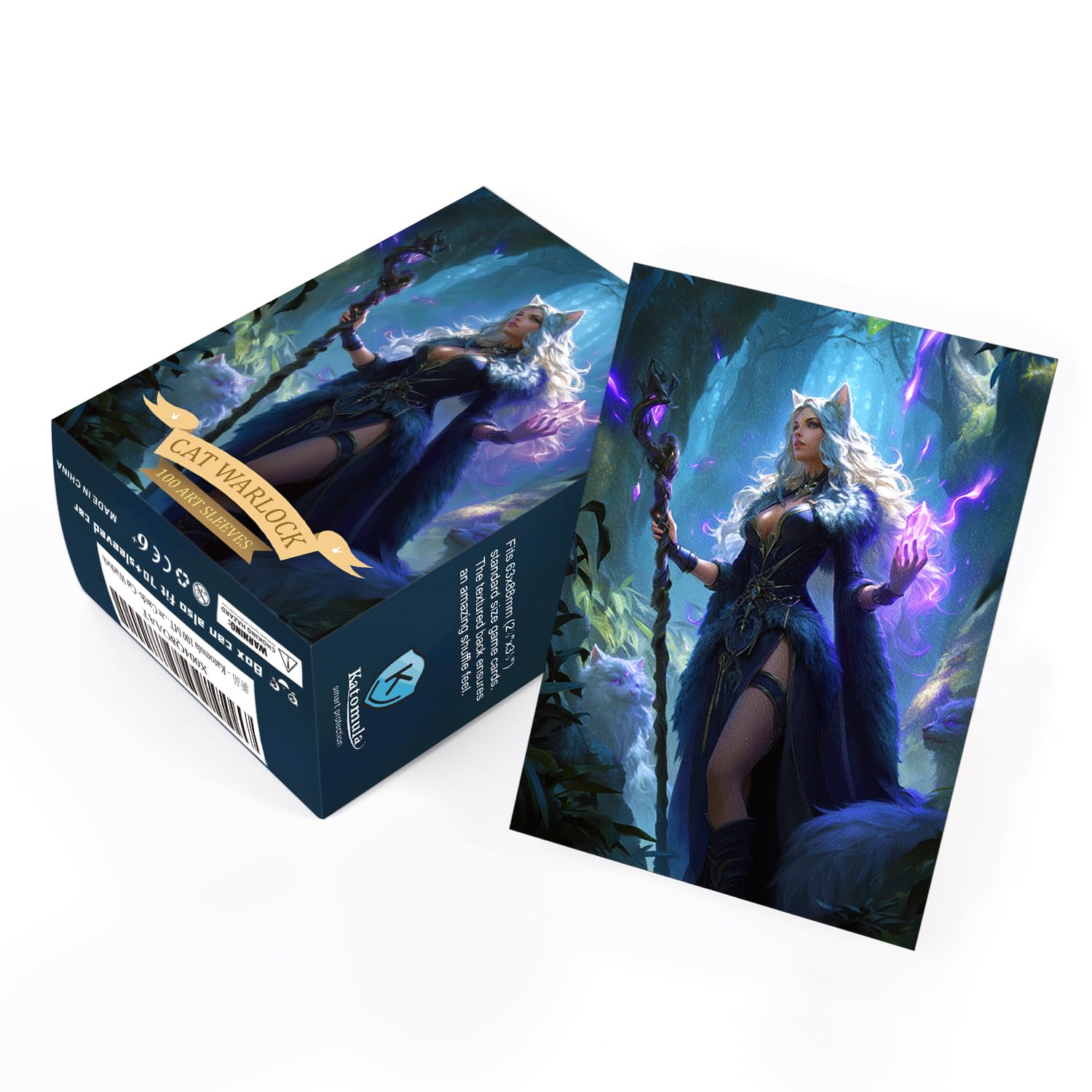 Amazon.com: Katomula 100 MTG Card Sleeves with 100 Inner Sleeve, Textured  Back Art Sleeves, Fit Standard Size Cards- Cat Warlock : Toys & Games