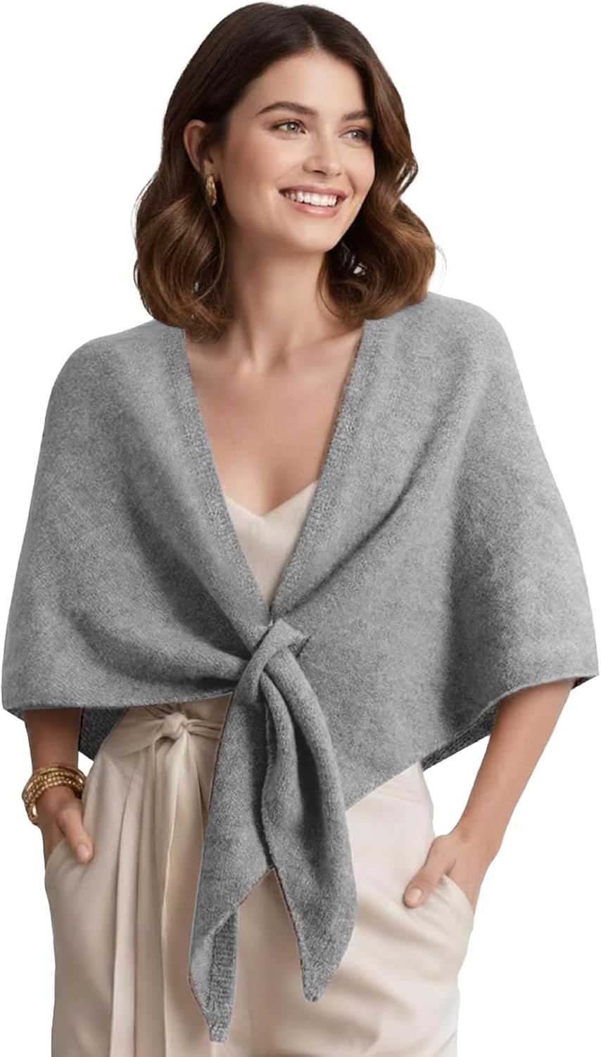 Moss Rose Womens Knitted Shawl Wrap Winter Wool Cashmere Warm Scarf Cardigan Cape Shoulder Top Sweater