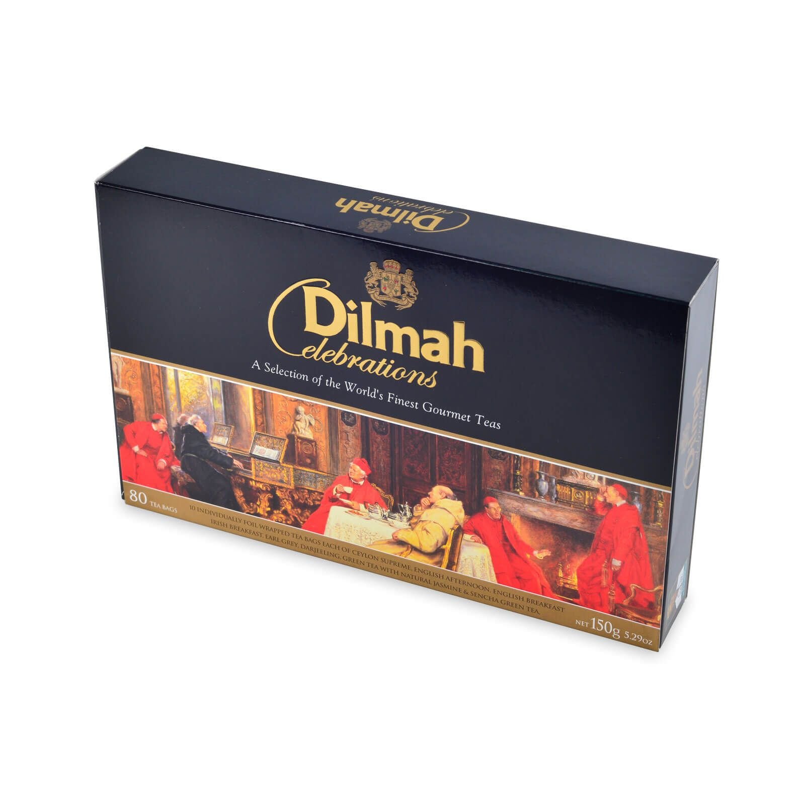 Dilmah Celebrations Tea - Collection of Eight Specialty and Green Teas - 80 Tea Bags - Ceylon Supreme, English Breakfast, Afternoon, Earl Grey, Darjeeling, Irish Breakfast, Sencha, Jasmine Green Tea