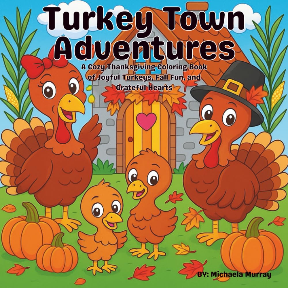 Turkey Town Adventures: A Cozy Thanksgiving Coloring Book of Joyful Turkeys, Fall Fun, and Grateful Hearts (Cuddle & Color Collection)