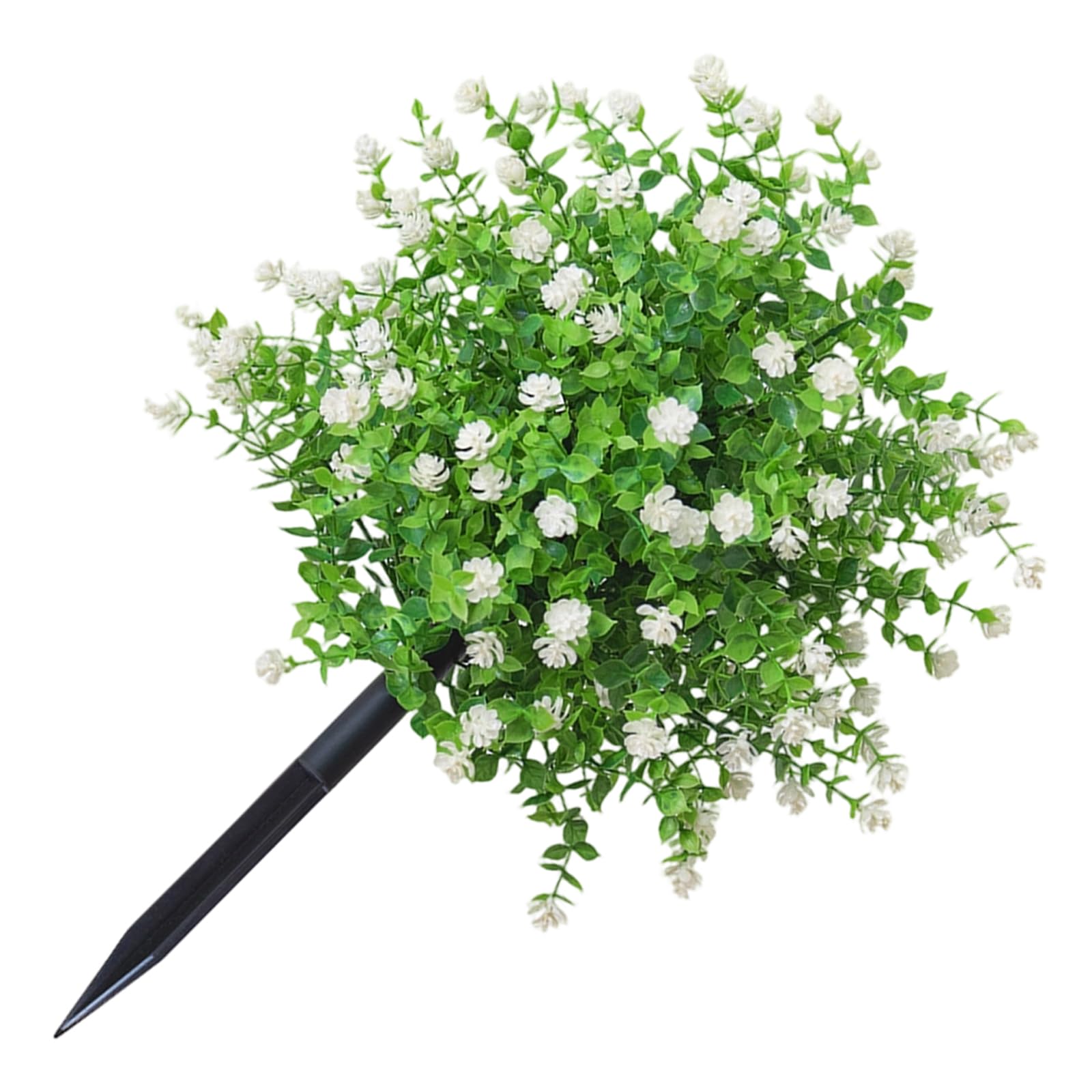 Msioytog Artificial Green Plant with Stake Artificial Flower Leaves with Realistic Flower for Garden Patio Porch Yard Fraudulent Gumtree Stakes Easy Install Yard Ornamentation