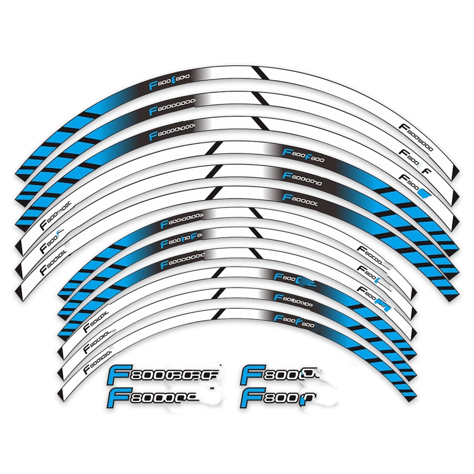 Motorcycle Front Rear Tire Rim Reflective Decals Waterproof Stickers for BMW for F800GS F for 800GS F800 for GS 800 Decorative(Color2)