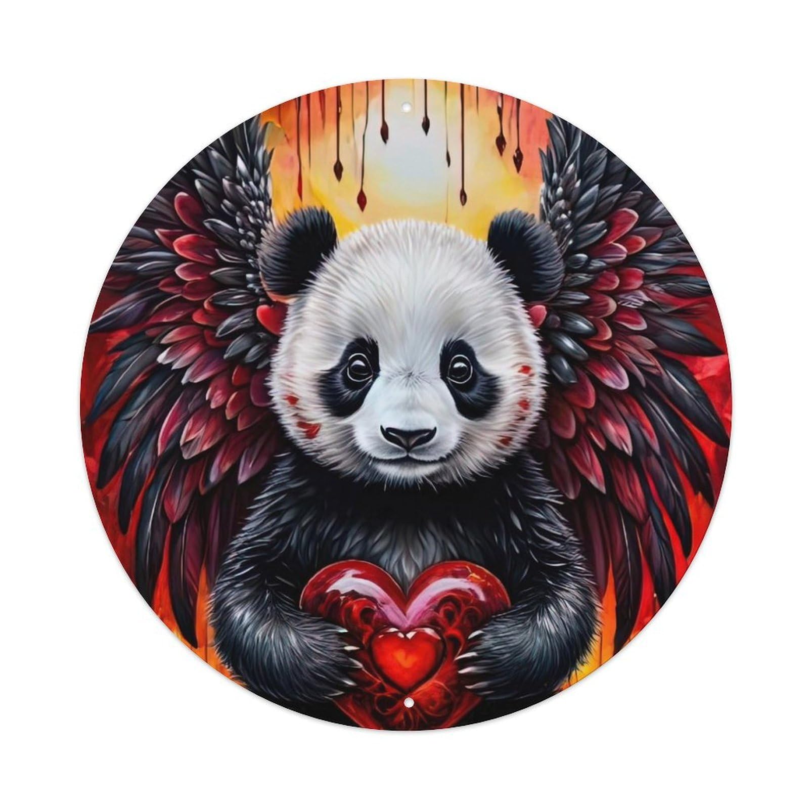 Animal Panda with Wings Metal Tin Sign