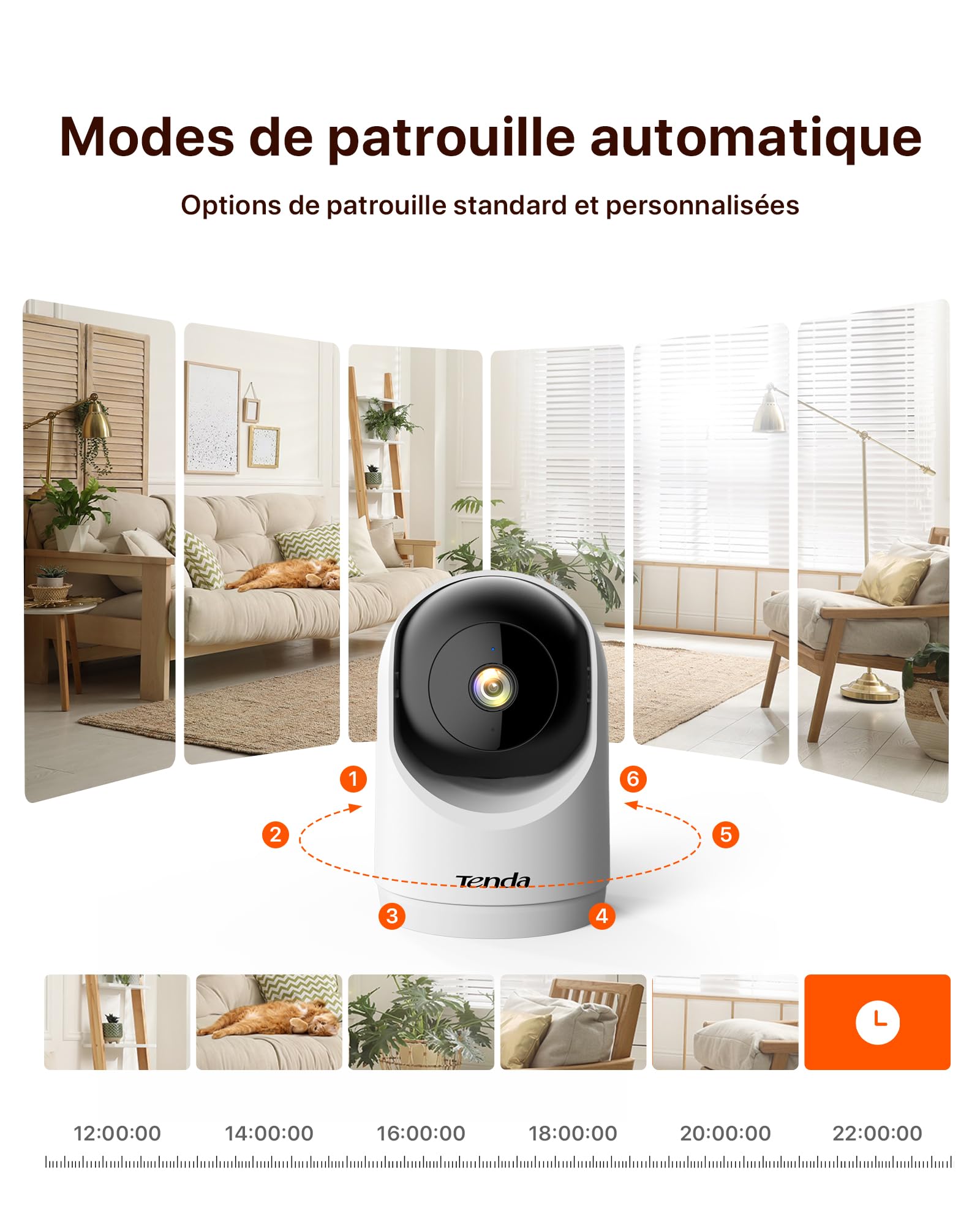 Caméra De Surveillance WiFi 6 Avec Carte 64 GB - Vision Nocturne 12 M, Détection Humaine, Audio Bidirectionnel, Rotation 360°