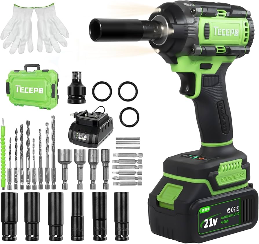 Tecepo Chave De Impacto Elétrica 2 Em 1 400n, Furadeira