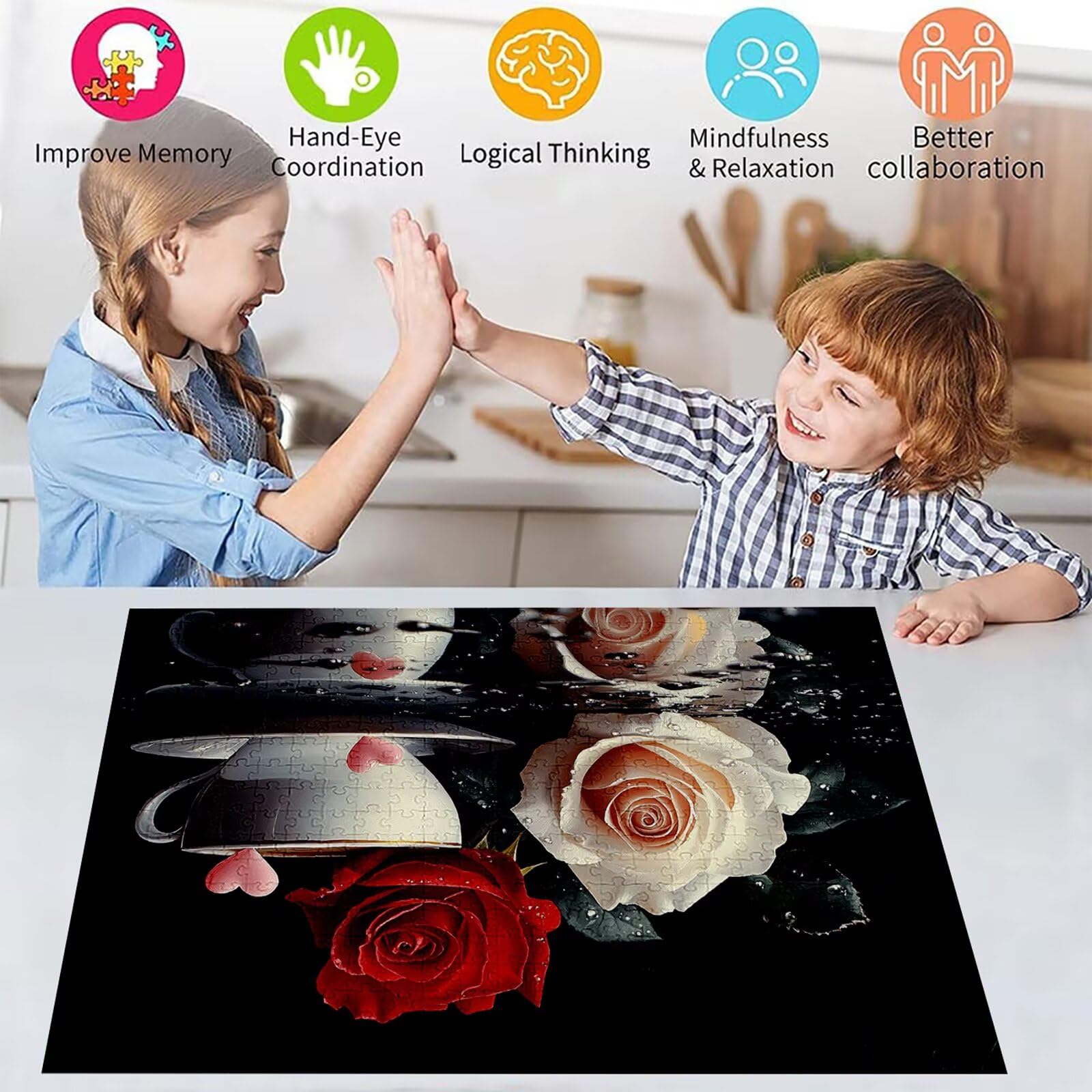 Puzzle 3000 elementów różowe puzzle dla dorosłych kubek 122 x 81 cm Unikalne rzemiosło Klasyczne drewniane układanka 3D do rodzinnych gier aktywnych, układanka do samodzielnego wykonania nawet do