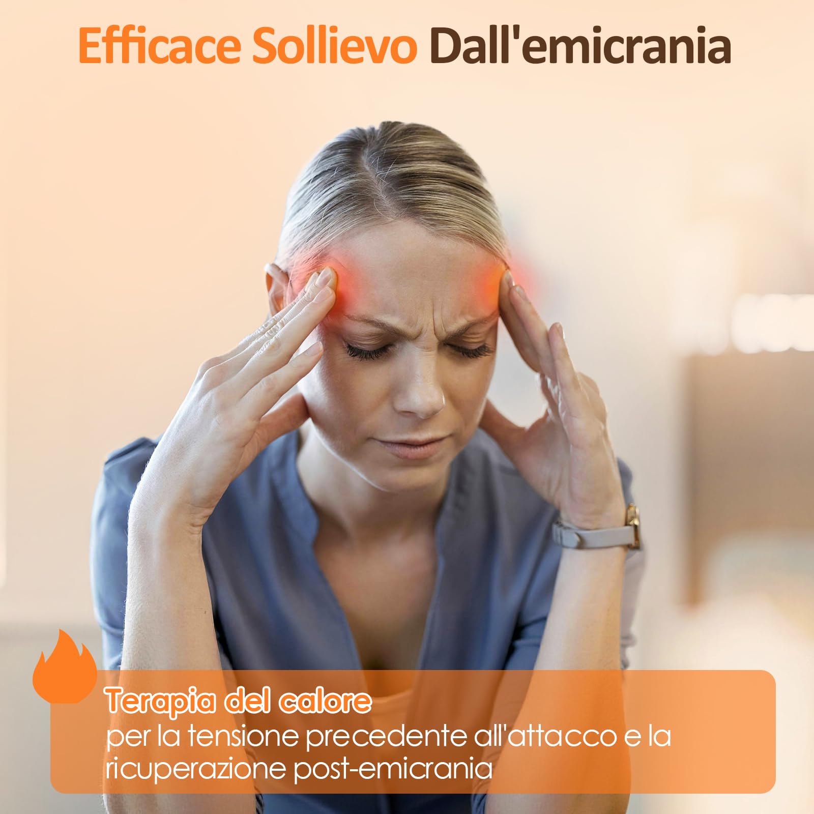 Comfytemp Cappello Riutilizzabile per Emicrania e Fascia Mal di Testa, Alleviare la Pressione Sinusale, Mal di Testa Tensivi e Affaticamento Degli Cchi, Maschera Termica per Gli Occhi