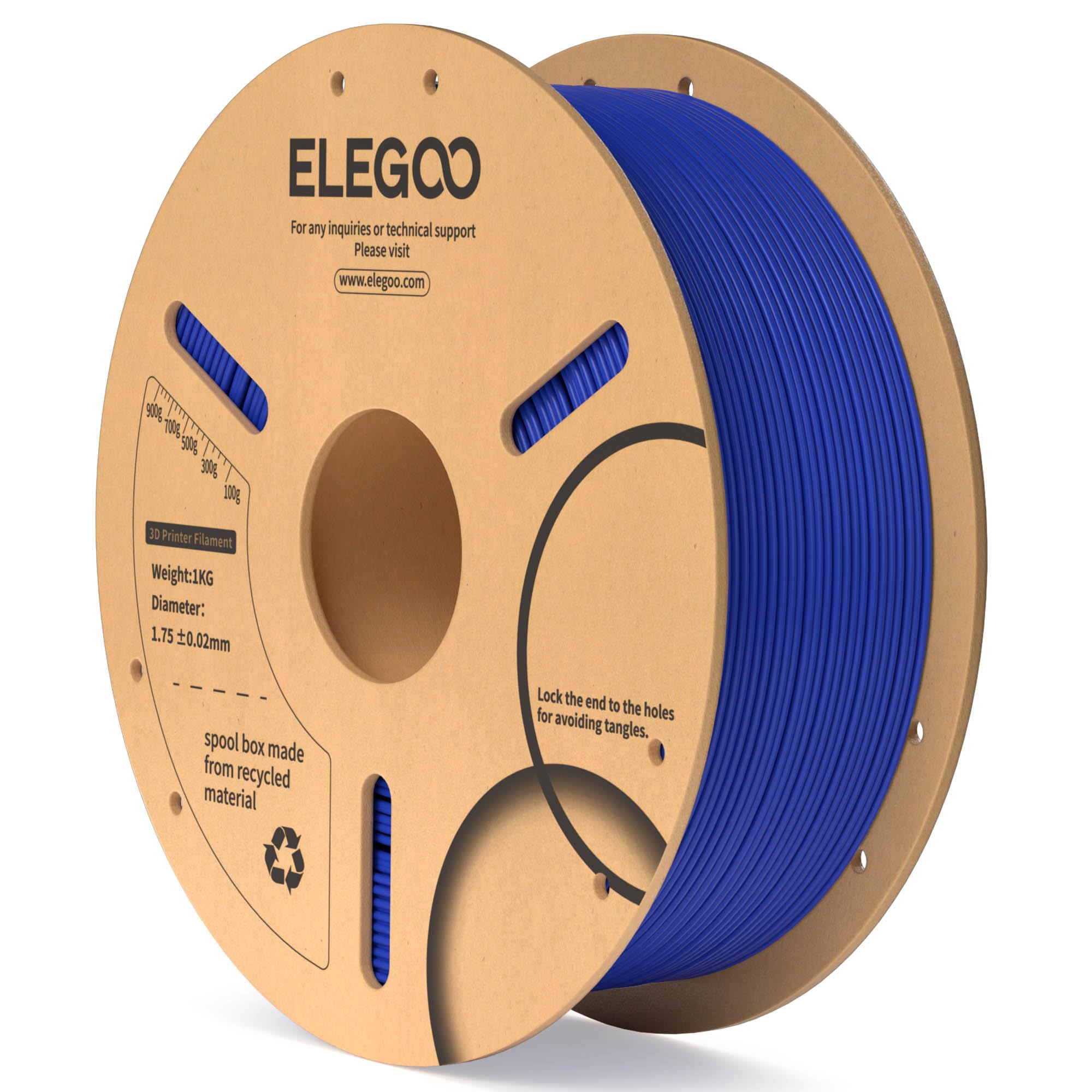 ELEGOOPLA Filament 1.75mm Dark Blue 1KG, Dimensional Accuracy +/- 0.02mm, 1kg Cardboard Spool(2.2lbs) 3D Printing Filament Fits for Most FDM 3D Printers