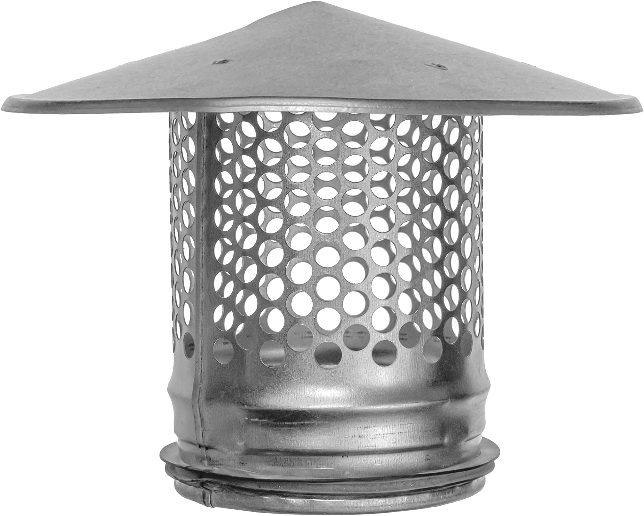 4 Inch Round Roof Rain Cap HVAC Vent Galvanized Steel All Weather Chimney Cap Roof Top Round Roof Vent with Rubber Gasket for Perfect Insulation Vent Cover (4'' Inch)
