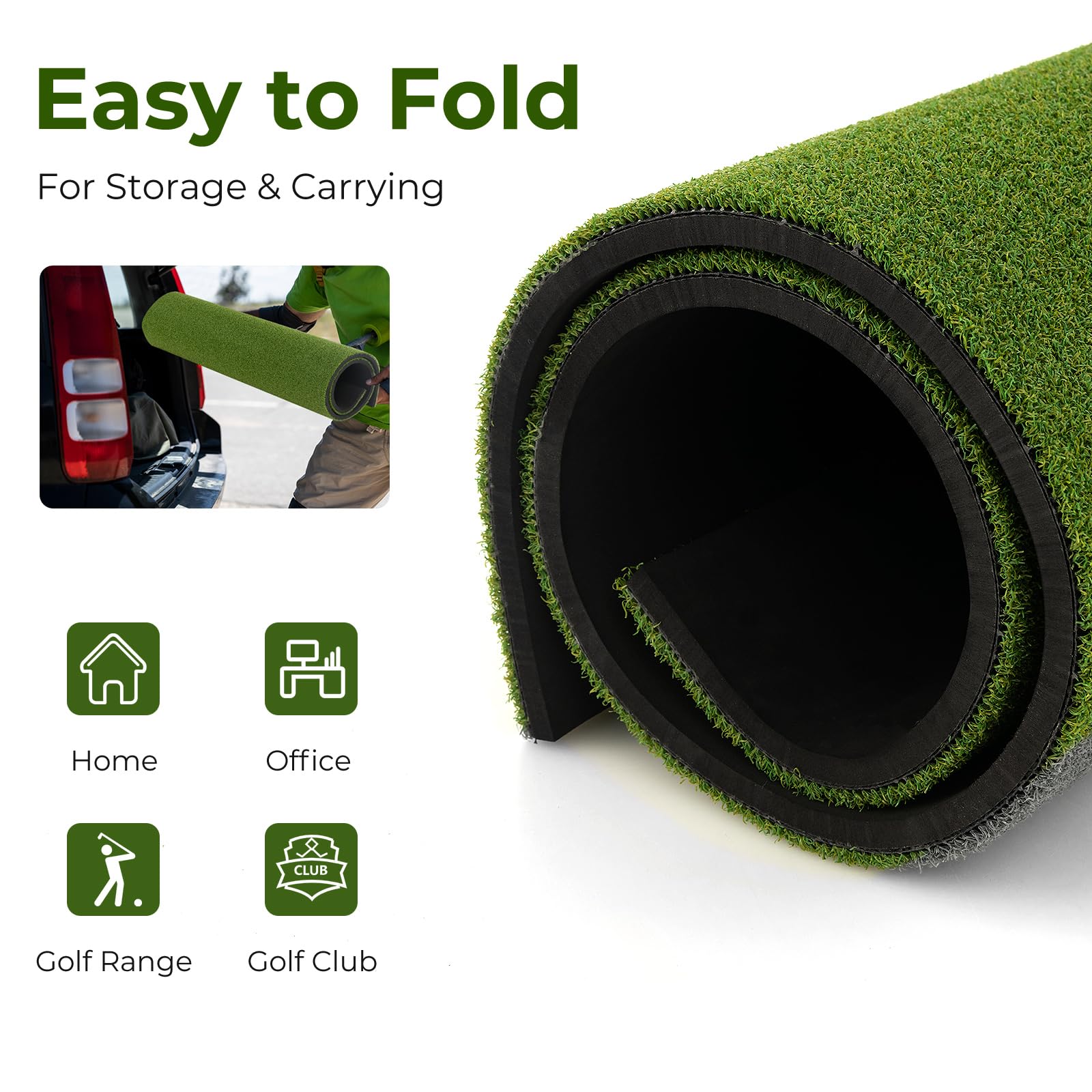 LIFEZEAL Alfombrilla de práctica de Golf con 6 posiciones, 2 tees y palos direccionales de 90 cm
