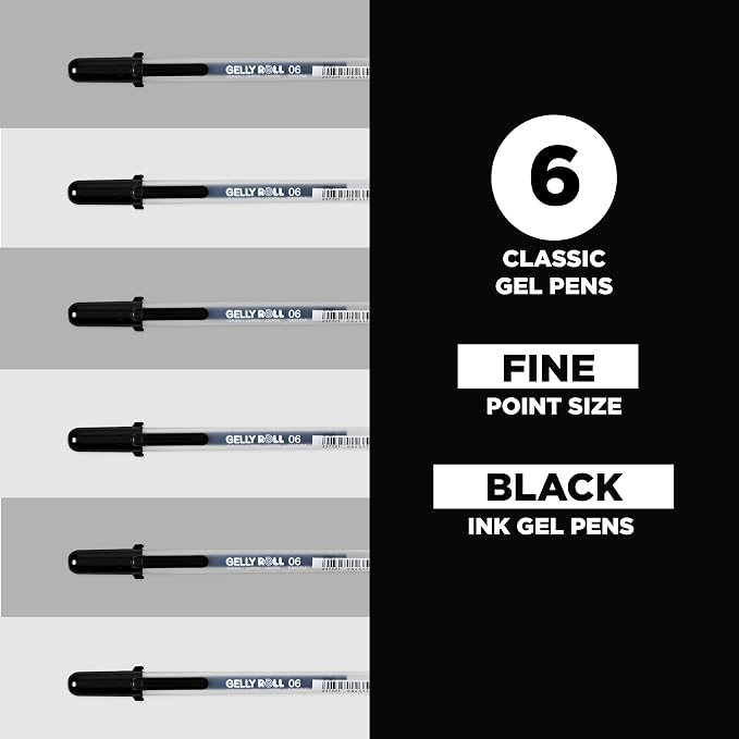 SAKURA Gelly Roll Classic Bolígrafos Gel Negro 6 Unidades miniatura 2