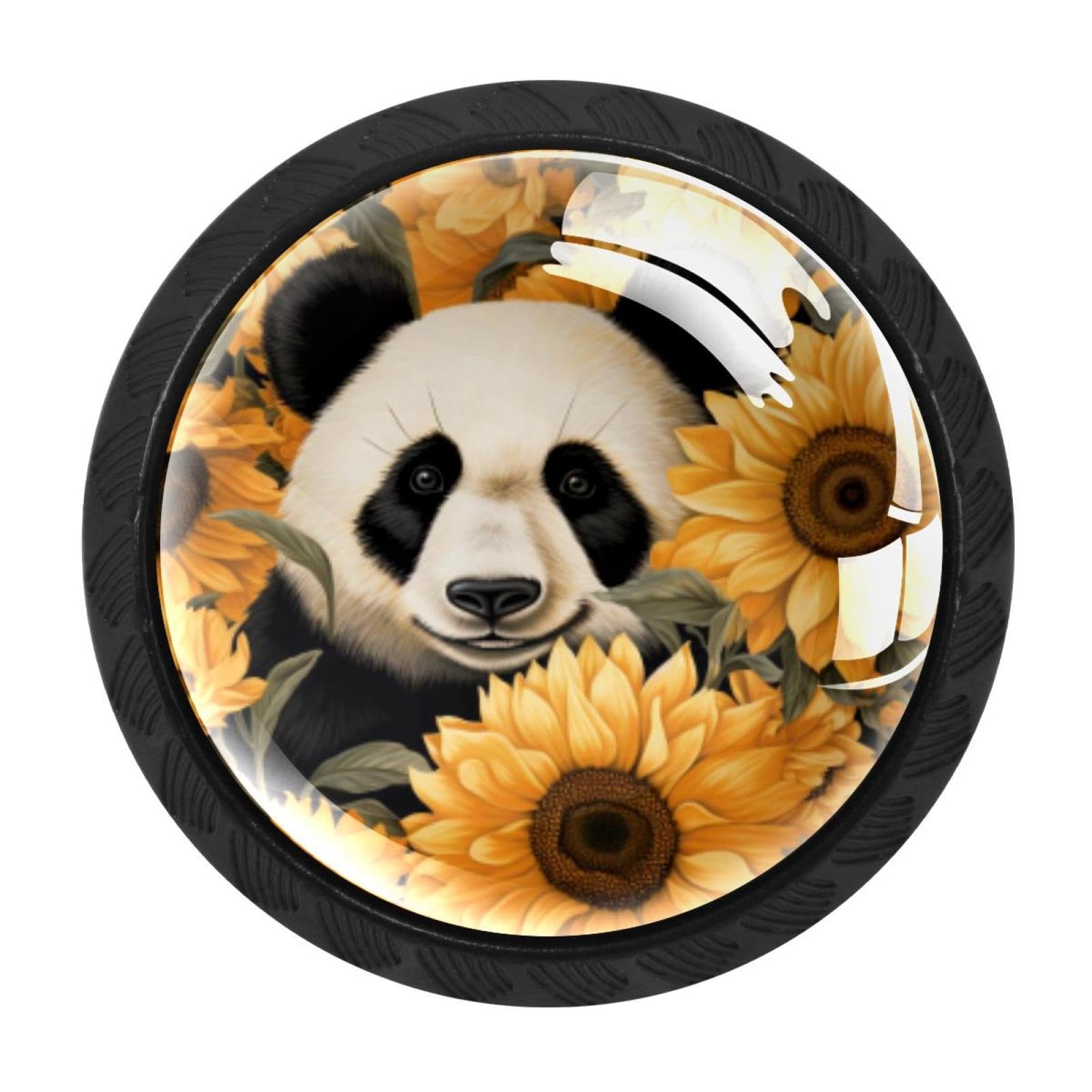 Chenzzzz Multicolored 03 4 Pack Panda Sunflower Kitchen Cabinet Knobs Drawer Knobs Door Dresser Handles For Personalized Gifts Great For Any Occasion