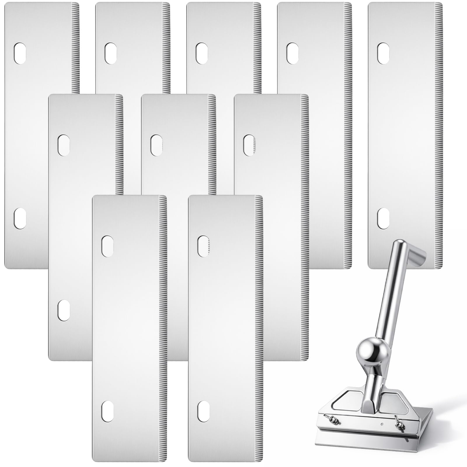 Hicarer 10 Pack 6" Stainless Steel Grill Scraper Blades for BBQ Grill Clean