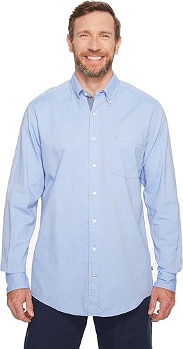 Nautica Camisa Oxford de manga larga con botones para hombre