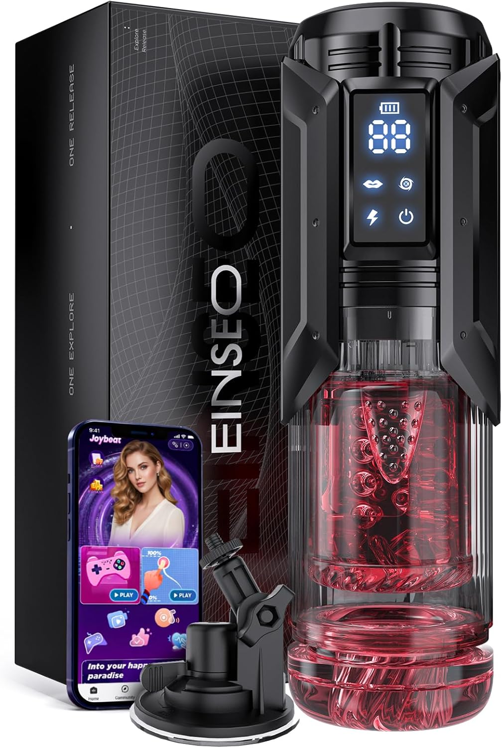 Sex Toys for Men Penis Pump - EINSEO AI Sync Waterproof Male Masturbator Stroker with 7 Sucking Thrusting Rotating & 7 Licking Modes, Adult Toys Pocket Pussy Mens Sex Toy Blowjob Sex Machine Bath Item