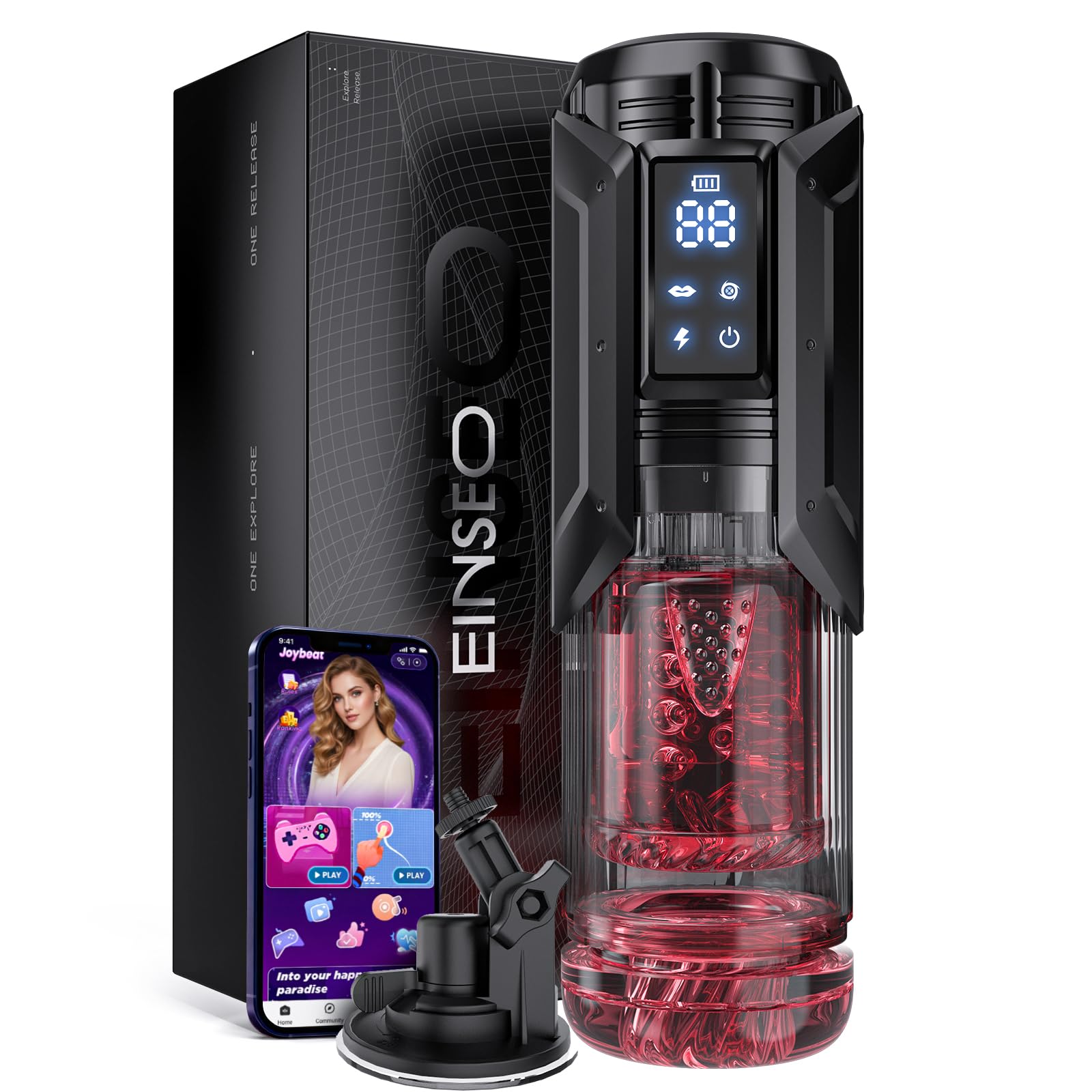 Sex Toys for Men Penis Pump - EINSEO AI Sync Waterproof Male Masturbator Stroker with 7 Sucking Thrusting Rotating & 7 Licking Modes, Adult Toys Pocket Pussy Mens Sex Toy Blowjob Sex Machine Bath Item